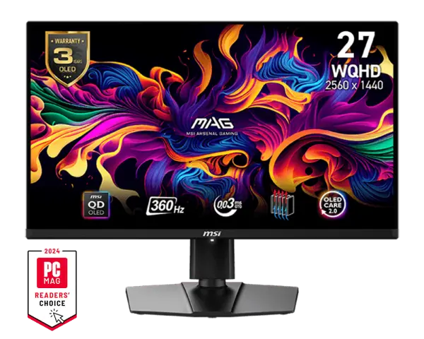 MSI MAG 271QPX QD-OLED E2 27'', 360Hz, 0.03ms