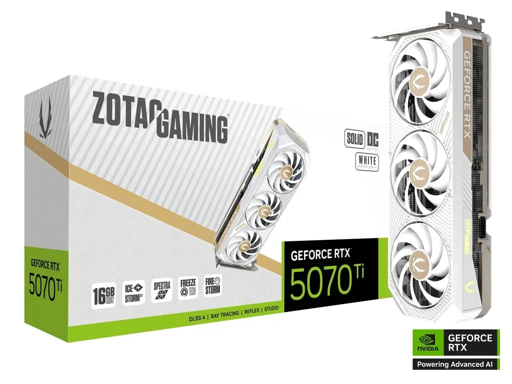 ZOTAC Gaming GeForce RTX 5070 Ti Solid CORE OC White