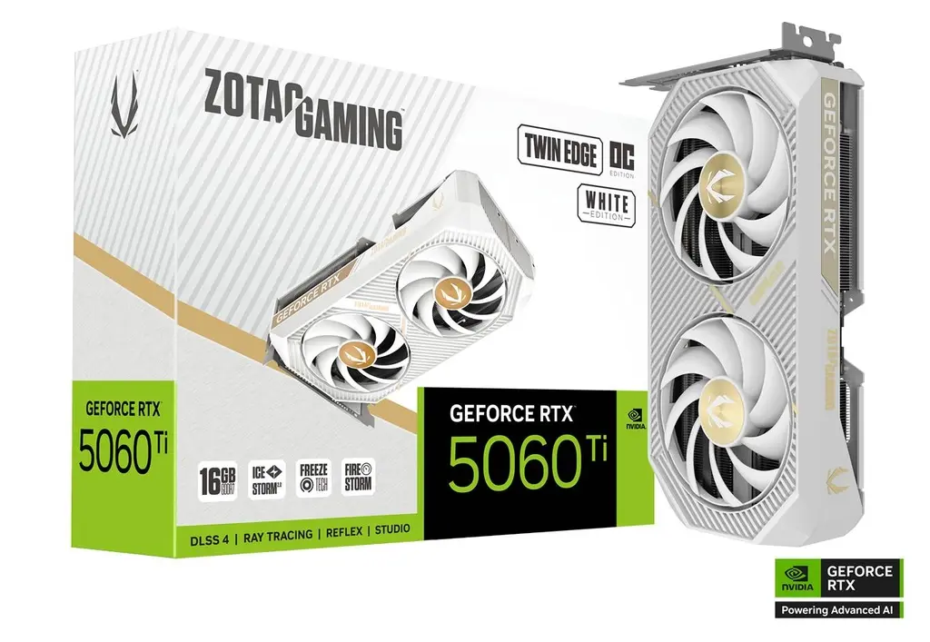 ZOTAC GAMING GeForce RTX 5060 Ti 16GB Twin Edge OC White Edition