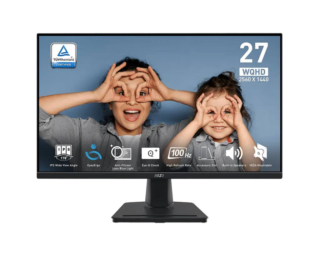 MSI PRO MP275Q 27'', 2K, IPS, 100Hz, Speakers, 1ms