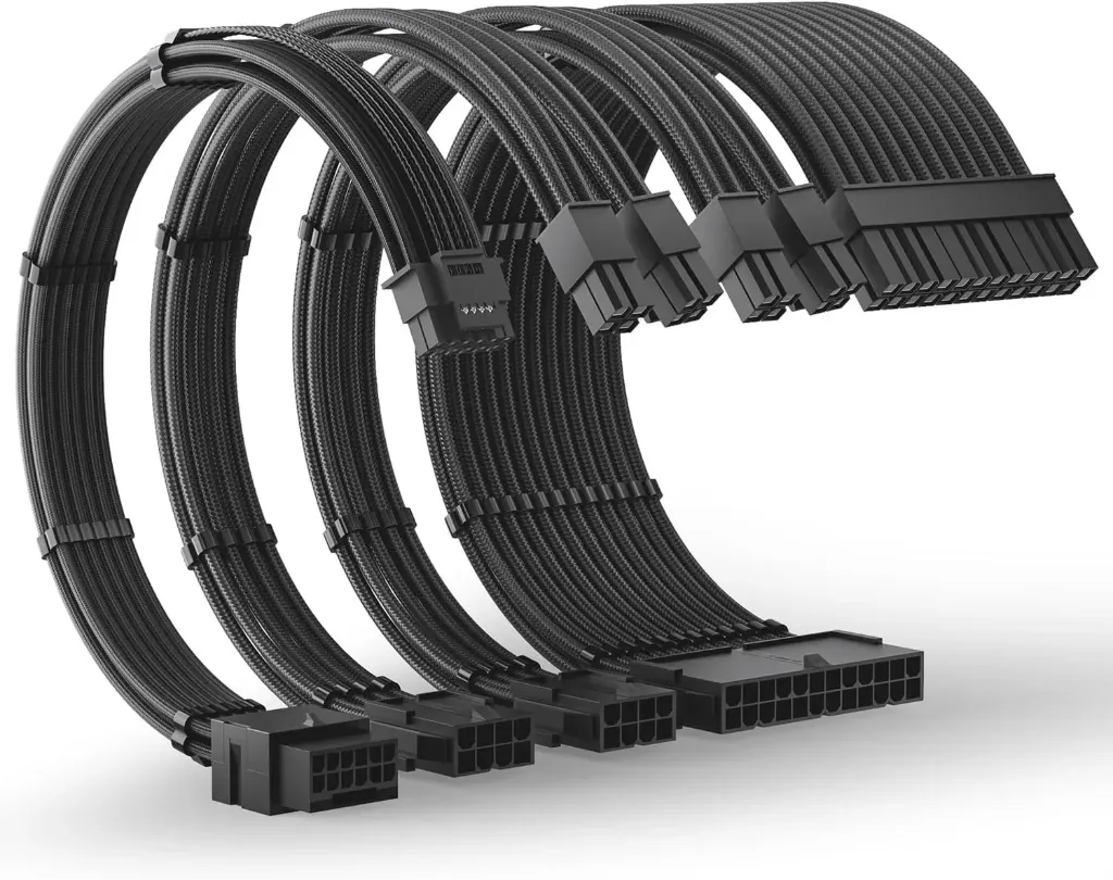 AsiaHorse PSU Extension Cable (24pin*2+8pin*2+12VHPWR Pcie 5.0) (Black)