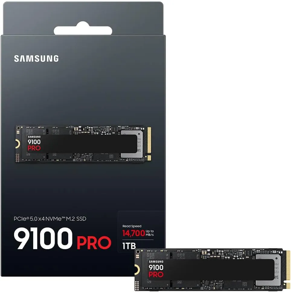 Samsung SSD 9100 PRO 1TB, PCIe 5.0x4 M.2 2280, Up to 14,700MB/s